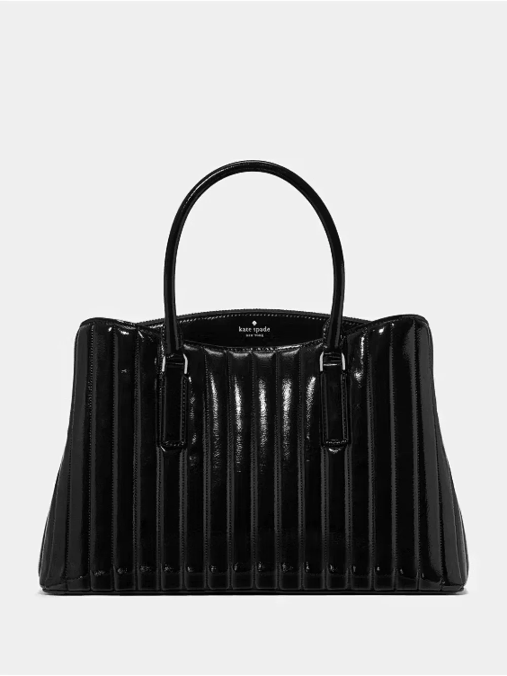 Kate Spade Thompson Street Shiny Quilted Convertible satchel Bag, Black NEW NWT